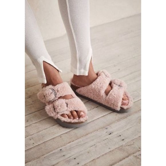 Birkenstock Shoes - Free People Arizona Teddy Shearling Birkenstock Sandals